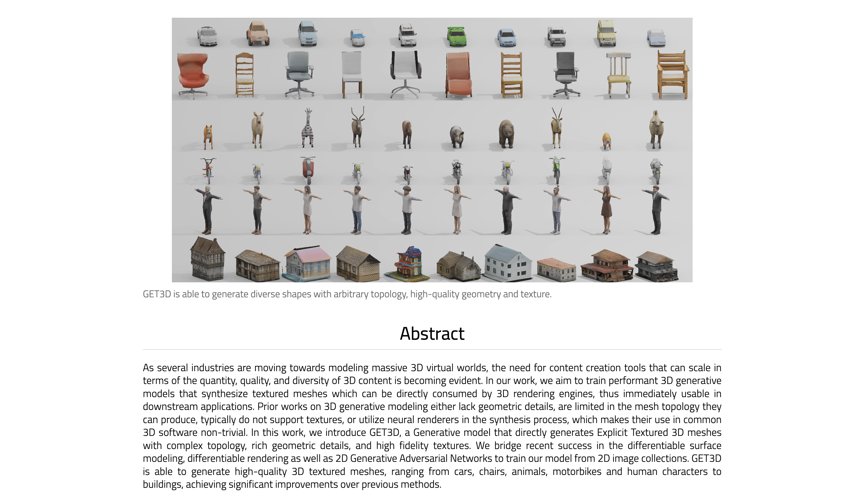 GET3D by NVIDIA: Rivoluziona la Modellazione 3D con la Creazione di Modelli Ricchi di Texture